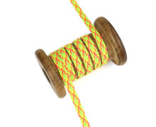 1m Hoodieband - Flachkordel - Kordel - Neon - Tricolor - 6mm - Neongelb/Neongrün/Neonpink