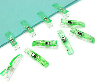 10 Stoffklammern - Quilt Clips - Groß - Neongrün