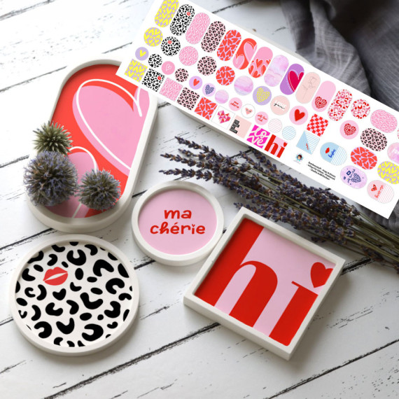 Outdoorstoff - Hugs & Kisses - Inlays für Silikon - Probierset - studio.mARTinchen - abby and amy