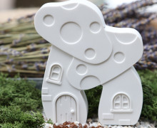 Silikon - Gießform - Niedliche Pilz Häuser - 2 Pilze - Herbstdeko  - vielfältig nutzbar