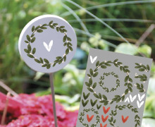 Rub-On Sticker - Kränze - Weiß - KnilchArt Design - für die Gießformen - Kreis auf Stange - Kreis Klein und Kreis Mittel - Tante Henni Rubon - vielfältig nutzbar