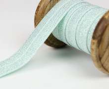 1m Faltgummi - elastisch - Glitzer - Faltband - 20mm - Altgrün