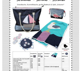 Nähanleitung und Schnittmuster Strandtasche, Kosmetiktasche, Handtuch und Spiel