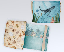 DIY-Nähset - Buch-Organizer - Unterwasserwelt - Wal - Softshell - abby and amy