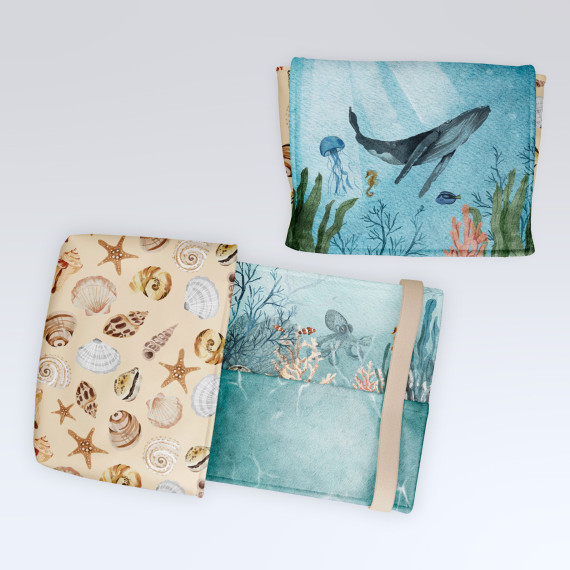 DIY-Nähset - Buch-Organizer - Unterwasserwelt - Wal - Softshell - abby and amy