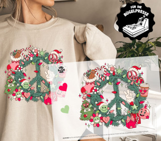 Onkel Bo's Bügelbilder - DIN A4 - Joyful Christmas - Peace Wreath - BIG - Weihnachten