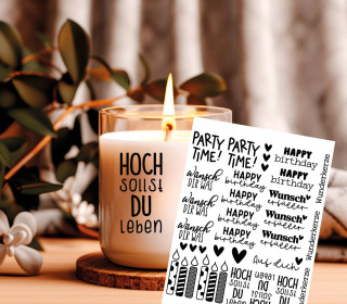 Rub-On Sticker - HOCH sollst Du leben - Tante Henni Rub-Ons - vielfältig nutzbar