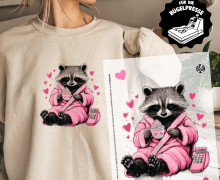 Onkel Bo's Bügelbilder - DIN A4 - Raccoon - Valentinstag - BIG