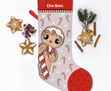 DIY-Nähset - Nikolaussocke - Softshell - Lebküchle - Rot - Katzengold Designs