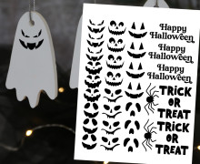 Rub-On Sticker - Gesichter - Gespenst - Trick or Treat - Tante Henni Rub-Ons - vielfältig nutzbar - Halloween