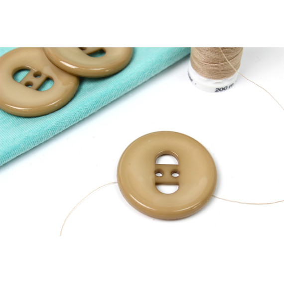 1 Knopf - 33mm - Rund - Rundbogen - Beige