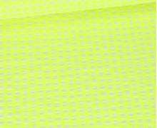 Seersucker - Kariert - Karomuster Klein - Weiß/Neongelb