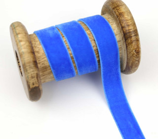 1 Meter Samtband - Zierband - Dekoband - 15 mm - Royalblau