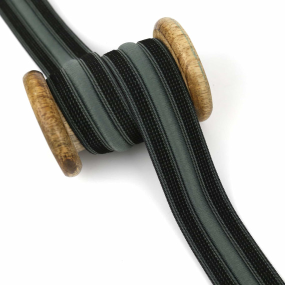 1 Meter Gummiband mit Kordelzug - 30mm - Olivgrün