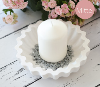 Silikon - Gießform - Schale - geriffelt - Wellenrand - Kaffeefilter Look - Mittel - vielfältig nutzbar