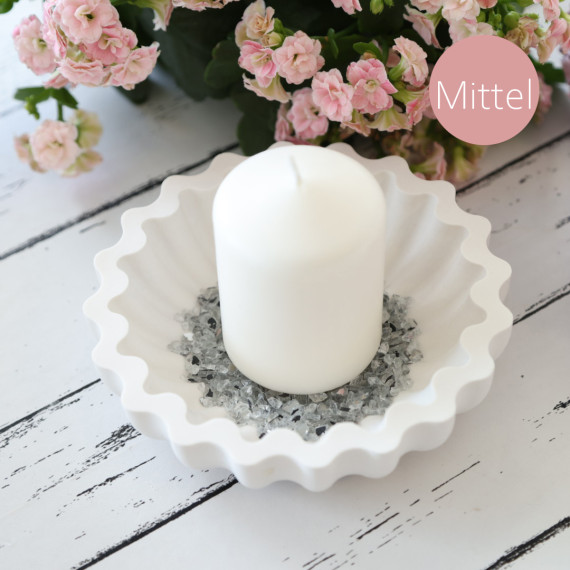Silikon - Gießform - Schale - geriffelt - Wellenrand - Kaffeefilter Look - Mittel - vielfältig nutzbar