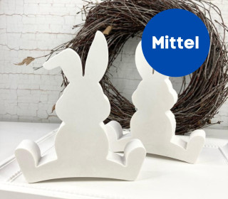 Silikon - Gießform - Sitzender Osterhasen - mit Knickohr - MITTEL - vielfältig nutzbar