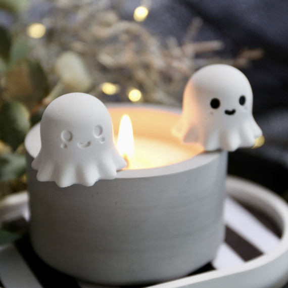 Silikon - Gießform - Kleine Gespenster - Multiform - Geister - für 2 Gespenster - Halloween - vielfältig nutzbar