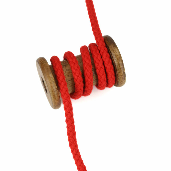 1m Hoodieband - Schmale Kordel - Bademantelkordel - Geflochten - 8mm - Rot