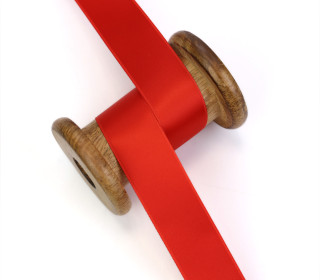 1 Meter Satinband - Feuerrot - Schleifenband - Zierband - 25mm - Feuerrot