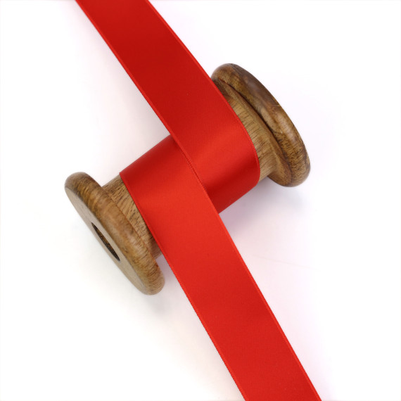 1 Meter Satinband - Feuerrot - Schleifenband - Zierband - 25mm - Feuerrot