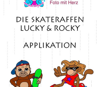 Applikationsvorlage Die Skateraffen Lucky & Rocky