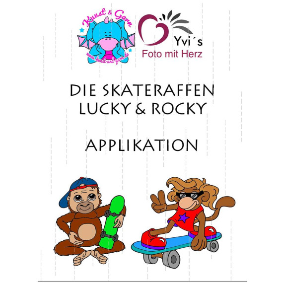 Applikationsvorlage Die Skateraffen Lucky & Rocky
