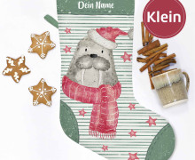 DIY-Nähset - Nikolaussocke - KLEIN - Softshell - Weihnachtswalross - Treeebird
