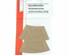 2 Kordelenden - Wildlederimitat - Veno - Beige