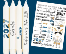 DIN A4 - Tattoofolie - Silvester - Feuerwerk - für Kerzen / Keramik - Weihnachten