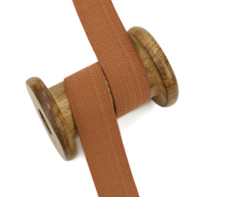 2,5 Meter Gummiband - Zugeschnitten -  Uni - 25mm - Orangebraun