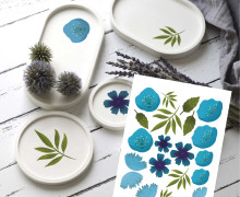Rub-On Sticker - Blumengeflüster - Blau - KnilchArt Design - Tante Henni Rub-Ons - vielfältig nutzbar