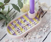 Silikon - Gießform - Matte - Happy Birthday - Zahlen & Sonderzeichen - vielfältig nutzbar