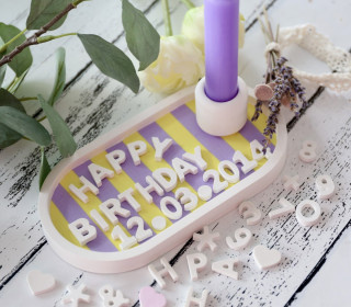 Silikon - Gießform - Matte - Happy Birthday - Zahlen & Sonderzeichen - vielfältig nutzbar