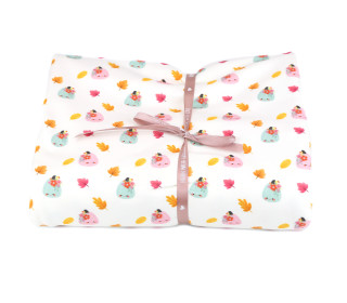 1,45m Zuschnitt - Sommersweat - Süße Kürbisse - Rosa - Kombistoff - Halloween - Weiß - Bio Qualität - abby and me