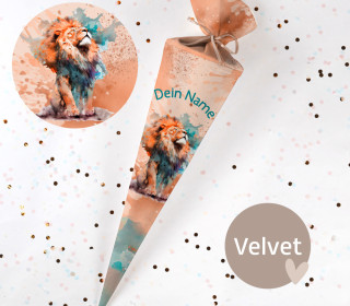 DIY-Nähset Schultüte - Cool Lion - Velvet - zum selber Nähen