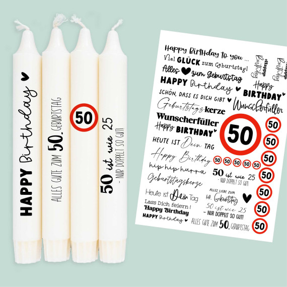 DIN A4 - Tattoofolie - Geburtstag - 50