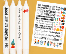 DIN A4 - Tattoofolie - Fasching - für Kerzen / Keramik