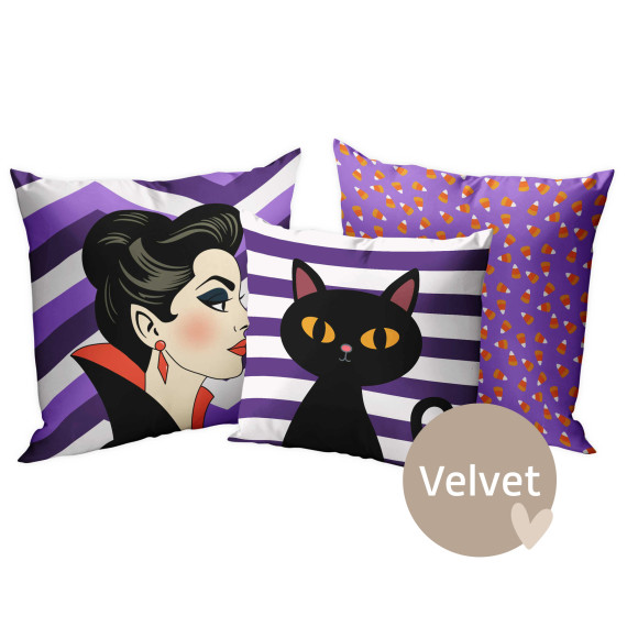 Kissenstoff - DIY - Kissen-Set - Spooky Season - Frida Kreativ - Velvet - abby and amy