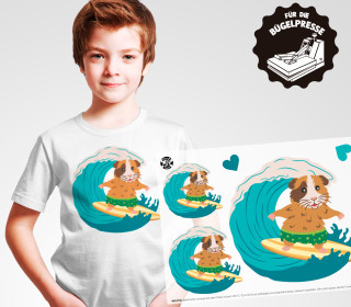 Onkel Bo's Bügelbilder - DIN A4 - Guinea Pigs in Summer - Surfen - Kristina Hölzl - BIG