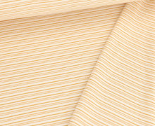Feinstrick-Sweat - Yarn Dyed Stripes - Weiß/Senfgelb