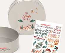 Rub-On Sticker - Mit Liebe gefüllt - für eine Keksdose - Tante Henni Rub-Ons - vielfältig nutzbar