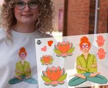 Onkel Bo's Bügelbilder - DIN A4 - Happiness - Lotusblüte - ela ideen - BIG
