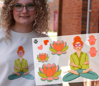 Onkel Bo's Bügelbilder - DIN A4 - Happiness - Lotusblüte - ela ideen - BIG