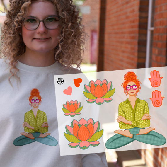 Onkel Bo's Bügelbilder - DIN A4 - Happiness - Lotusblüte - ela ideen - BIG