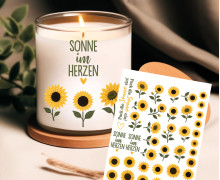 Rub-On Sticker - Sonne im Herzen - Blumen - Tante Henni Rubon - vielfältig nutzbar