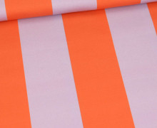 Webware - Feste Baumwolle - Half Panama - Big Fat Stripes - Orange/Flieder - abby and me