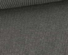 Hipster Bündchen - Gerippt - Uni - Schlauchware - Dunkelgrau Meliert