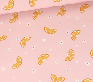 Badestoff - Bademode - Funktionsjersey - Recycelt - Orangenscheiben - Altrosa Hell