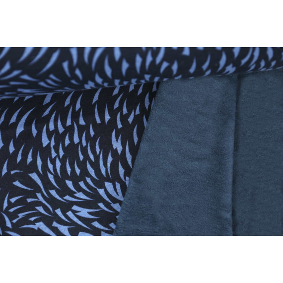 Alpenfleece - Kuschelstoff - Striche - Grafisch - Nachtblau